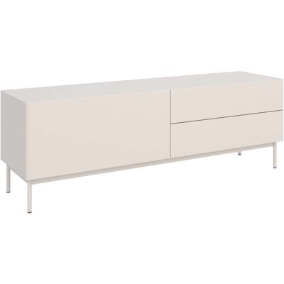 SELSEY Olio - Mobile Tv Con Un'anta A Ribalta E 2 Cassetti - 160 Cm - Cashmere SELSEY Olio - Mobile Tv Con Un'anta A Ribalta E 2 Cassetti - 160 Cm - Cashmere