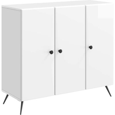VIDAXL Credenza Bianco Lucido 89 X 34,5 X 80 Cm Legno Ingegnerizzato VIDAXL Credenza Bianco Lucido 89 X 34,5 X 80 Cm Legno Ingegnerizzato