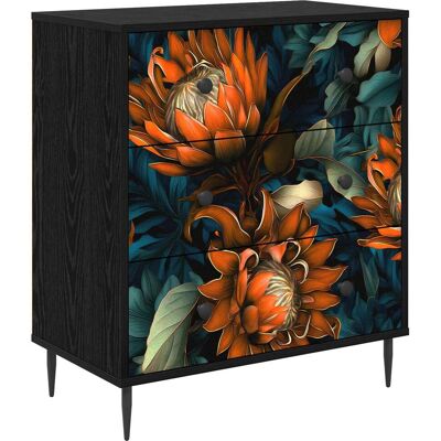 VIDAXL Cassettiera Lochem Stampa Arancione 66 X 36,5 X 76 Cm VIDAXL Cassettiera Lochem Stampa Arancione 66 X 36,5 X 76 Cm