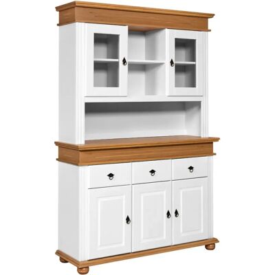 M&S Credenza Vetrina Con Ante Cassetti Ripiani In Legno Bianco Rovere M&S Credenza Vetrina Con Ante Cassetti Ripiani In Legno Bianco Rovere