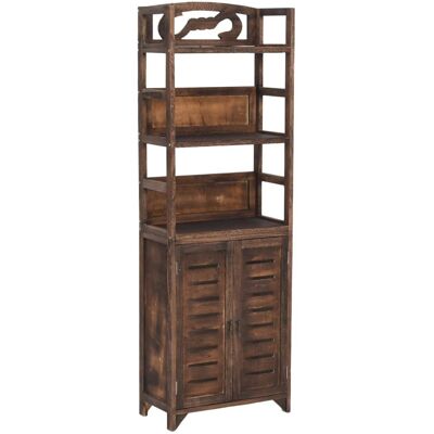 MAISON EXCLUSIVE - Vetrina Marrone Scuro 46x24x140 Cm Legno Massello Di Paulonia MAISON EXCLUSIVE - Vetrina Marrone Scuro 46x24x140 Cm Legno Massello Di Paulonia