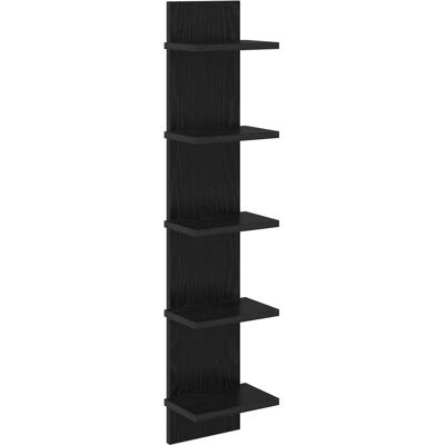 VIDAXL Scaffale Da Parete Rovere Nero 22 X 15 X 100 Cm VIDAXL Scaffale Da Parete Rovere Nero 22 X 15 X 100 Cm