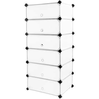 HELLOSHOP26 Armadio Modulare Scarpiera Scaffale Porta Scarpe In Plastica 6 Scomparti Montaggio Facile Dimensioni 43 X 31 X 105 Cm (l X L X A) Bianco Semi-trasparente 120000691 HELLOSHOP26 Armadio Modulare Scarpiera Scaffale Porta Scarpe In Plastica 6 Scomparti Montaggio Facile Dimensioni 43 X 31 X 105 Cm (l X L X A) Bianco Semi-trasparente 120000691