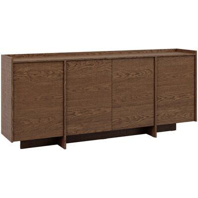 PETITS-MEUBLES Buffet 4 Ante Japandi Marrone Scuro 89,6cm PETITS-MEUBLES Buffet 4 Ante Japandi Marrone Scuro 89,6cm