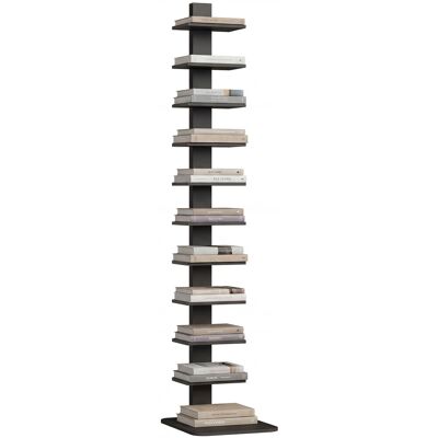 OEM Libreria Moderna Alta A 11 Ripiani Salvaspazio In Stile Industriale, 34.5x41.5x163.5 Cm, Nero OEM Libreria Moderna Alta A 11 Ripiani Salvaspazio In Stile Industriale, 34.5x41.5x163.5 Cm, Nero