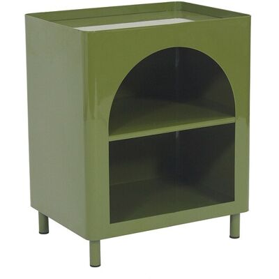 Unique Comodino Con Vani Portaoggetti Metallo Verde Oliva - Lotto Di 2 - Kitako Unique Comodino Con Vani Portaoggetti Metallo Verde Oliva - Lotto Di 2 - Kitako