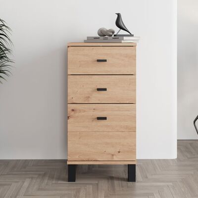DMORA Credenza Vilcab, Madia Un Ripiano, 3 Cassetti, Apertura Scorrevole, 39x35x78h Cm Marrone Rovere Nodi DMORA Credenza Vilcab, Madia Un Ripiano, 3 Cassetti, Apertura Scorrevole, 39x35x78h Cm Marrone Rovere Nodi