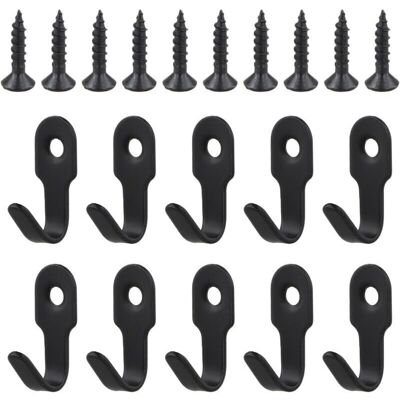OEM 10 Ganci Appendiabiti Neri Semplici Da Parete, Mini Ganci Appendiabiti Retrò In Acciaio Inossidabile Con Viti E 10 Viti Per Porte, Pareti, Bagni E Cucine -crezuo OEM 10 Ganci Appendiabiti Neri Semplici Da Parete, Mini Ganci Appendiabiti Retrò In Acciaio Inossidabile Con Viti E 10 Viti Per Porte, Pareti, Bagni E Cucine -crezuo