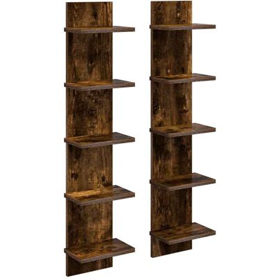 VIDAXL Scaffale Da Parete 2 Pz Rovere Fumo 22 X 15 X 100 Cm VIDAXL Scaffale Da Parete 2 Pz Rovere Fumo 22 X 15 X 100 Cm