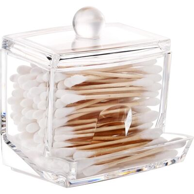MINKUROW 2 Pezzi Porta Tamponi Di Cotone, Porta Tamponi Di Cotone Trasparente Scatola Per Tamponi Di Cotone, Contenitore Cosmetico Organizzatore Di Stoccaggio Con Coperchio Trasparente E Comoda Apertu MINKUROW 2 Pezzi Porta Tamponi Di Cotone, Porta Tamponi Di Cotone Trasparente Scatola Per Tamponi Di Cotone, Contenitore Cosmetico Organizzatore Di Stoccaggio Con Coperchio Trasparente E Comoda Apertu