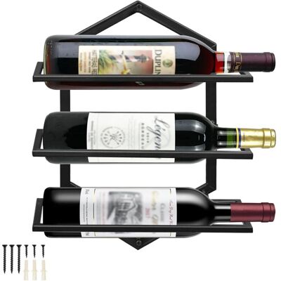 DPZO Portabottiglie Da Parete In Metallo, Portabicchieri Da Vino Sospeso, Portabottiglie Da Vino Rosso DPZO Portabottiglie Da Parete In Metallo, Portabicchieri Da Vino Sospeso, Portabottiglie Da Vino Rosso