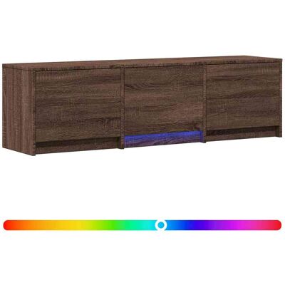 VIDAXL Mobile Tv Con Led 140 X 34 X 40 Cm Rovere Marrone VIDAXL Mobile Tv Con Led 140 X 34 X 40 Cm Rovere Marrone