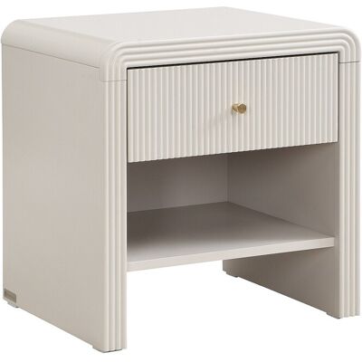 Unique Comodino Con 1 Cassetto E 1 Nicchia Mdf Beige E Dorato - Lotto Di 2 - Mirenalo Unique Comodino Con 1 Cassetto E 1 Nicchia Mdf Beige E Dorato - Lotto Di 2 - Mirenalo