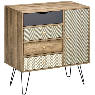 HELLOSHOP26 Cassettiera Da Soggiorno Contemporanea 79 X 39 X 86 Cm 4 Cassetti 1 Armadio Ripiano Regolabile Lineare In Truciolato Marrone 210002870 HELLOSHOP26 Cassettiera Da Soggiorno Contemporanea 79 X 39 X 86 Cm 4 Cassetti 1 Armadio Ripiano Regolabile Lineare In Truciolato Marrone 210002870
