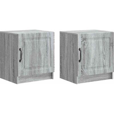 VIDAXL Armadio Da Notte 2 Pcs Grigio Sonoma 43 X 34,5 X 47 Cm VIDAXL Armadio Da Notte 2 Pcs Grigio Sonoma 43 X 34,5 X 47 Cm
