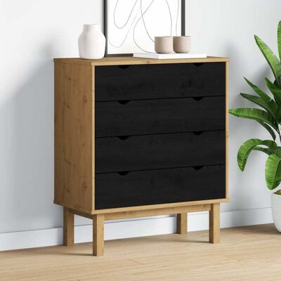 VIDAXL Cassettiera Con Cassetto Otta Nero 76,5 X 39,5 X 90 Cm VIDAXL Cassettiera Con Cassetto Otta Nero 76,5 X 39,5 X 90 Cm