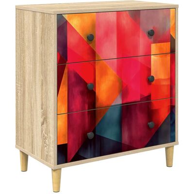 VIDAXL Cassettiera Heesch Stampa A Blocchi Di Colore 66 X 36,5 X 75 Cm VIDAXL Cassettiera Heesch Stampa A Blocchi Di Colore 66 X 36,5 X 75 Cm