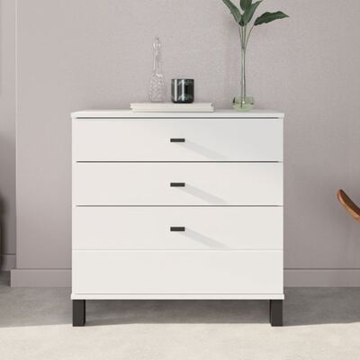 DMORA Credenza Mindo, Madia 3 Cassetti, Un Ripiano, Apertura Scorrevole, 77x35x78h Cm Bianco Opaco DMORA Credenza Mindo, Madia 3 Cassetti, Un Ripiano, Apertura Scorrevole, 77x35x78h Cm Bianco Opaco