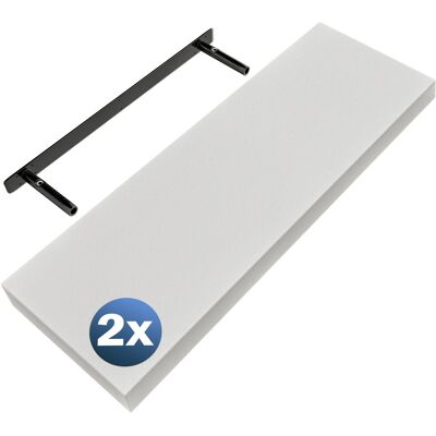 Casaria - 2-Shelf Floating 70cm - White Matt - Floating Shelves Casaria - 2-Shelf Floating 70cm - White Matt - Floating Shelves