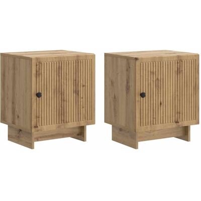 VIDAXL Armadio Da Notte 2 Pcs Rovere Artigianale 43 X 34,5 X 50 VIDAXL Armadio Da Notte 2 Pcs Rovere Artigianale 43 X 34,5 X 50