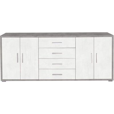 GENERICO Madia 4 Ante + 4 Cassetti Colore Grigio E Bianco Cm 203 X 41 X H. 84 GENERICO Madia 4 Ante + 4 Cassetti Colore Grigio E Bianco Cm 203 X 41 X H. 84