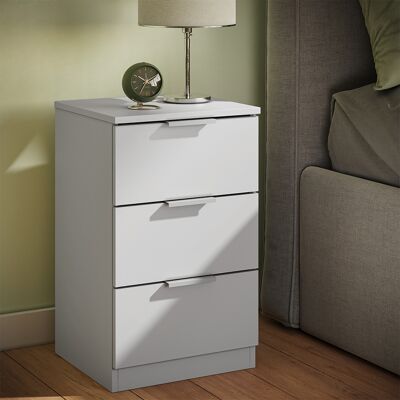Vicco Comodino Camera Da Letto Fino, Bianco, 37.6 X 61.8 Cm Con 3 Cassetti, Vicco Comodino Camera Da Letto Fino, Bianco, 37.6 X 61.8 Cm Con 3 Cassetti,