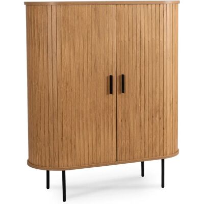 OEM Cassettiera Alta Scorrevole Trish, 100 Cm, In Rovere, A Due Ante, Con Scanalature, Stile Moderno. OEM Cassettiera Alta Scorrevole Trish, 100 Cm, In Rovere, A Due Ante, Con Scanalature, Stile Moderno.