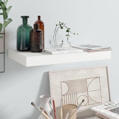 VIDAXL Scaffale A Parete Bianco Lucido 40x23x3,8 Cm In Mdf - VIDAXL Scaffale A Parete Bianco Lucido 40x23x3,8 Cm In Mdf -