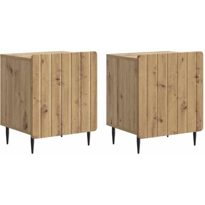 VIDAXL Armadio Da Notte 2 Pcs Rovere Artigianale 43 X 34,5 X 52 VIDAXL Armadio Da Notte 2 Pcs Rovere Artigianale 43 X 34,5 X 52