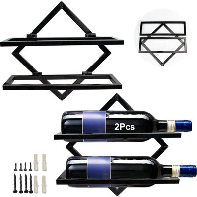 OEM Portabottiglie Da Vino In Metallo Da Parete, Organizer Pieghevole Per 2 Bottiglie Di Alcolici, Mensola Portabottiglie Da Parete Per Cucina, Bar E Cantina OEM Portabottiglie Da Vino In Metallo Da Parete, Organizer Pieghevole Per 2 Bottiglie Di Alcolici, Mensola Portabottiglie Da Parete Per Cucina, Bar E Cantina