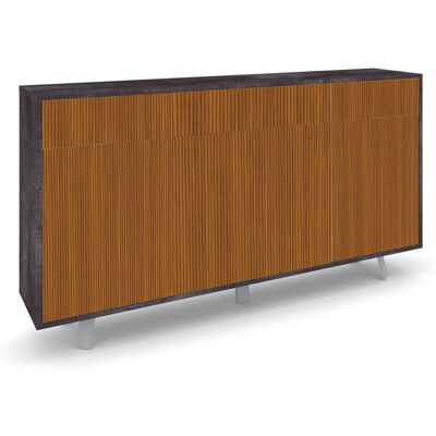 GIORDANOSHOP Mobile Soggiorno Madia 3 Ante 3 Cassetti 164x41x92 Cm Ossido Nero E Rovere Dogato GIORDANOSHOP Mobile Soggiorno Madia 3 Ante 3 Cassetti 164x41x92 Cm Ossido Nero E Rovere Dogato