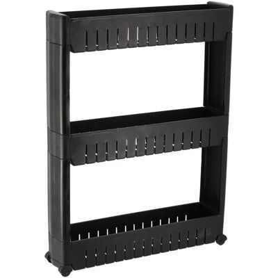 TENDANCE Pp Contenitore A 3 Livelli Su Rotelle - Nero - TENDANCE Pp Contenitore A 3 Livelli Su Rotelle - Nero -