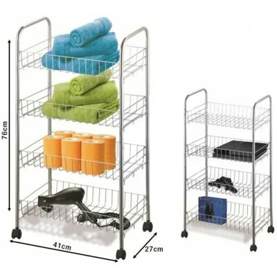 BIGHOUSE IT Carrello Portaverdure Da Cucina Chrome 4 Piani Con Ruote Artex BIGHOUSE IT Carrello Portaverdure Da Cucina Chrome 4 Piani Con Ruote Artex