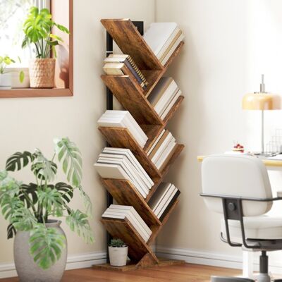 OKMYHOME Scaffale Ad Albero 50x24x136 Cm Porta Libri Rustico OKMYHOME Scaffale Ad Albero 50x24x136 Cm Porta Libri Rustico
