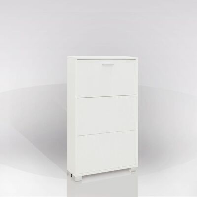 SARMOG SRL Scarpiera 3 Ribalte Mod. Quadrante Cm 70x18 H.118 Bianco Fiammato SARMOG SRL Scarpiera 3 Ribalte Mod. Quadrante Cm 70x18 H.118 Bianco Fiammato