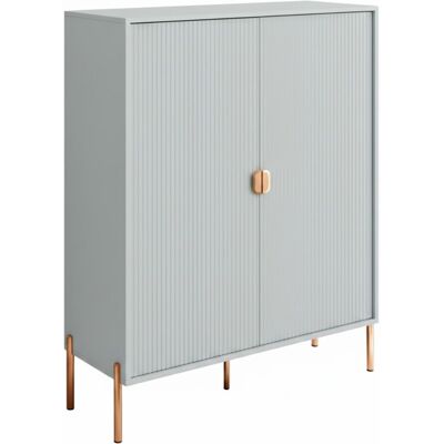 ARREDITALY Credenza Mobile Contenitore 2 Ante Cannettate E Piedini Oro Madia Moderna Con Ripiani Interni E Chiusura Soft Close Per Soggiorno Salotto E Ingresso 103.6 X 124 X 39.6 Cm Grigio ARREDITALY Credenza Mobile Contenitore 2 Ante Cannettate E Piedini Oro Madia Moderna Con Ripiani Interni E Chiusura Soft Close Per Soggiorno Salotto E Ingresso 103.6 X 124 X 39.6 Cm Grigio
