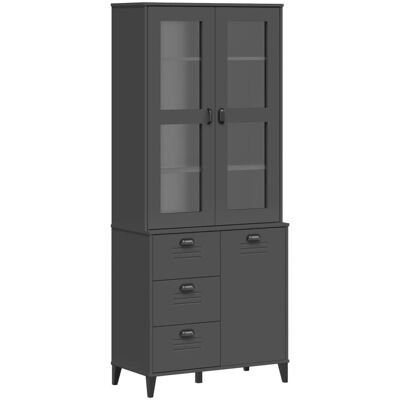 HELLOSHOP26 Credenza Comò Armadio Mobile Portaoggetti Organizzatore Cucina Soggiorno Salotto 80 X 40 X 190 Cm Legno Massello Di Pino Antracite 020036623 HELLOSHOP26 Credenza Comò Armadio Mobile Portaoggetti Organizzatore Cucina Soggiorno Salotto 80 X 40 X 190 Cm Legno Massello Di Pino Antracite 020036623