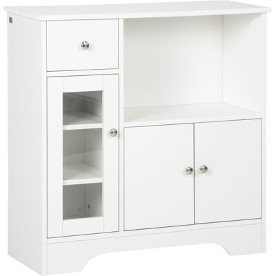 GIORDANOSHOP Credenza Buffet 80x30x82 Cm Con Vano Aperto Cassetto 3 Ripiani E Armadietto A 2 Ante In Legno Bianco GIORDANOSHOP Credenza Buffet 80x30x82 Cm Con Vano Aperto Cassetto 3 Ripiani E Armadietto A 2 Ante In Legno Bianco