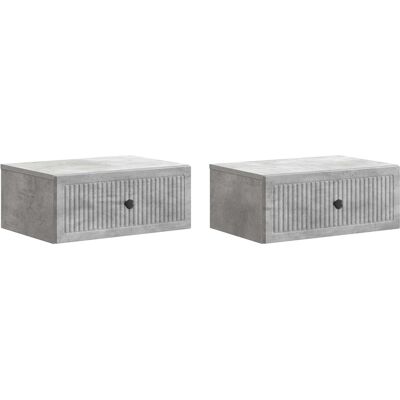 VIDAXL Armadio Da Notte 2 Pz Grigio Cemento 49 X 34,5 X 20 Cm VIDAXL Armadio Da Notte 2 Pz Grigio Cemento 49 X 34,5 X 20 Cm