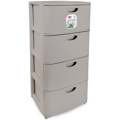 Stefanplast Cassettiera Slim 4 Cassetti L.domus Polipropilene Riciclato 4 Ruote 80x40x30 Cm Greige Stefanplast Cassettiera Slim 4 Cassetti L.domus Polipropilene Riciclato 4 Ruote 80x40x30 Cm Greige