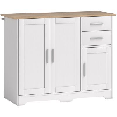 GIORDANOSHOP Credenza Moderna Buffet 100x40x78 Cm Con 2 Cassetti E 2 Armadietti In Legno Bianco E Color Legno GIORDANOSHOP Credenza Moderna Buffet 100x40x78 Cm Con 2 Cassetti E 2 Armadietti In Legno Bianco E Color Legno