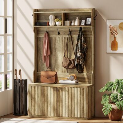 PZCC Appendiabiti E Scarpiera 4 In 1, Appendiabiti Moderno Con Ripiano Aperto Per Corridoio, Ingresso, Camera Da Letto, 100x38x172 Cm, Rovere PZCC Appendiabiti E Scarpiera 4 In 1, Appendiabiti Moderno Con Ripiano Aperto Per Corridoio, Ingresso, Camera Da Letto, 100x38x172 Cm, Rovere