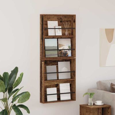 VIDAXL Scaffale Per Riviste 2 Pcs Legno Vecchio 60 X 12 X 70 Cm VIDAXL Scaffale Per Riviste 2 Pcs Legno Vecchio 60 X 12 X 70 Cm