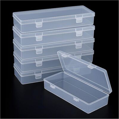 LABLANC Set Di 6 Scatole Portaoggetti Lunghe In Plastica (15,5x6,5x3 Cm) - Scatola Trasparente Per Diamond Painting, Perline, Viti E Cucito, Scatola Piccola LABLANC Set Di 6 Scatole Portaoggetti Lunghe In Plastica (15,5x6,5x3 Cm) - Scatola Trasparente Per Diamond Painting, Perline, Viti E Cucito, Scatola Piccola