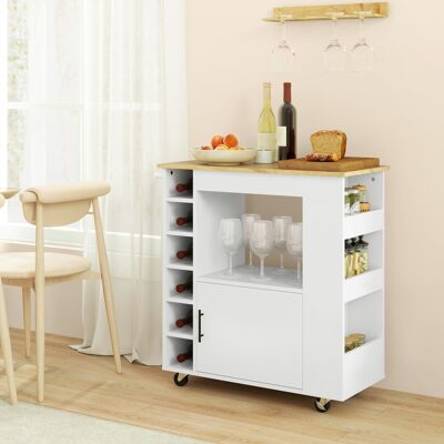 PZCC Carrello Da Cucina Con 6 Portabottiglie, 3 Ripiani Laterali E Armadietto Con Cerniere Ammortizzate, Mobiletto Cucina Con Portasciugamani E Piano In Legno Di Caucciù, 83x40x83cm, Rovere PZCC Carrello Da Cucina Con 6 Portabottiglie, 3 Ripiani Laterali E Armadietto Con Cerniere Ammortizzate, Mobiletto Cucina Con Portasciugamani E Piano In Legno Di Caucciù, 83x40x83cm, Rovere
