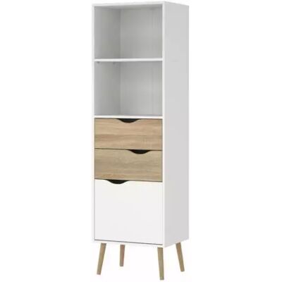 OEM Vetrina 2 Cassetti E 1 Anta "oslo" Bianco E Quercia 50,2x39,1x171,3 Cm OEM Vetrina 2 Cassetti E 1 Anta "oslo" Bianco E Quercia 50,2x39,1x171,3 Cm