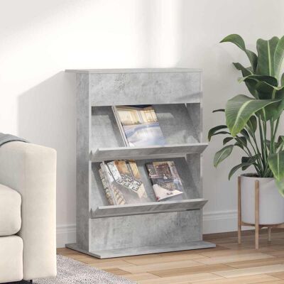 VIDAXL Scaffale Per Riviste Grigio Cemento 70 X 41 X 96 Cm VIDAXL Scaffale Per Riviste Grigio Cemento 70 X 41 X 96 Cm