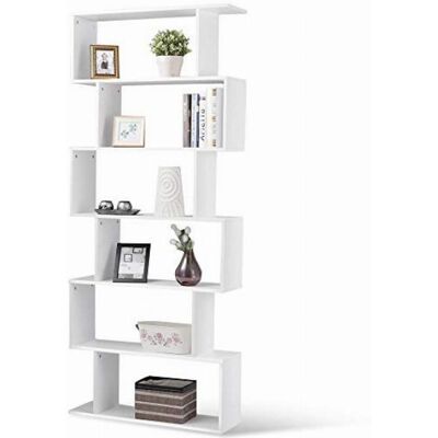 BAKAJI Libreria Design Moderna Scaffale 6 Ripiani 190x80x24cm Casa Ufficio Bianco BAKAJI Libreria Design Moderna Scaffale 6 Ripiani 190x80x24cm Casa Ufficio Bianco