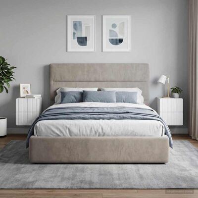 VIDAXL Mobiletto Da Notte A Muro 2 Pz Bianco 33 X 34,5 X 43 Cm VIDAXL Mobiletto Da Notte A Muro 2 Pz Bianco 33 X 34,5 X 43 Cm