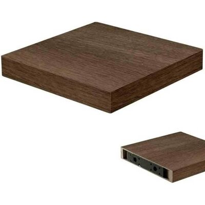 Bakaji - Mensola a parete quadrata 25x25x4cm MDF Noce Bakaji - Mensola a parete quadrata 25x25x4cm MDF Noce